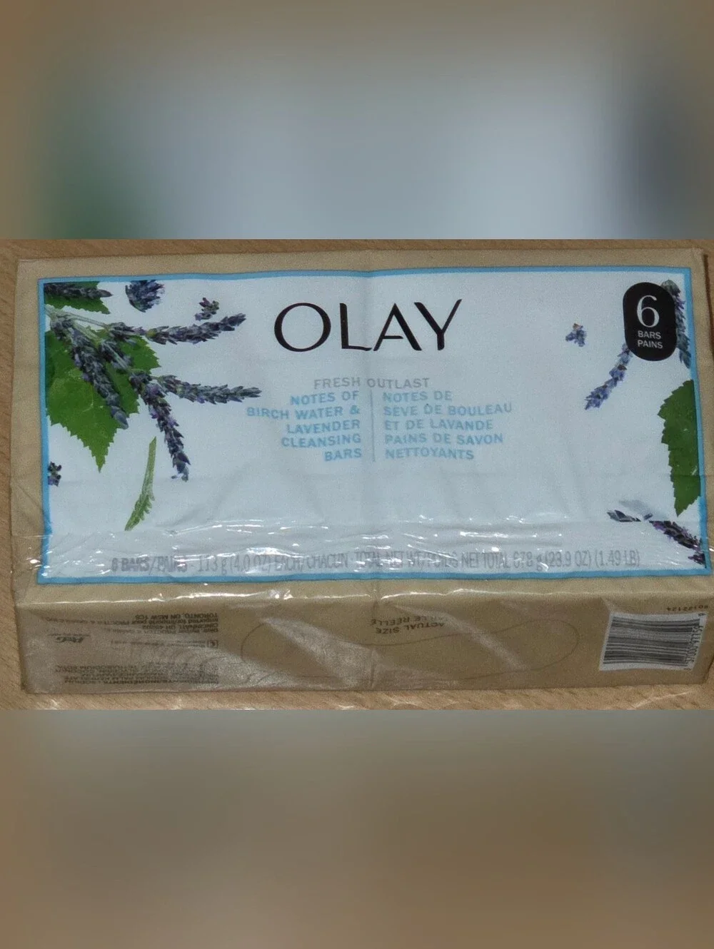 Olay Fresh Outlast Purifying Birch Water & Lavender Bar Soap NEW 6 Pack Bars